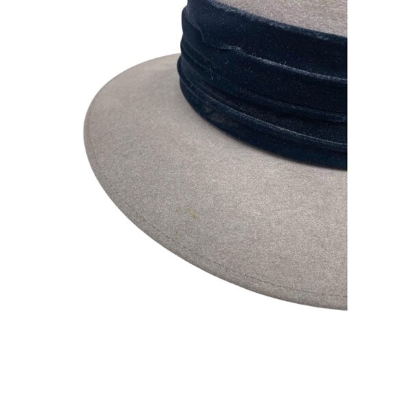 VTG Gwenn Pennington Michael Howard 100% Wool Gray Hat Fancy Chin Strap‎ Winter main image 6